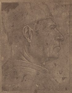Tegning av et mannshode i profil av Agnolo Gaddi