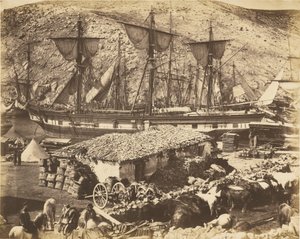 Havnen i Balaklava, kvegkaien av Roger Fenton