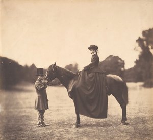 Dame til hest, 1850-tallet.