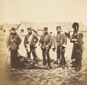 Oberstløytnant Munro og offiserer fra det 39. regiment av Roger Fenton