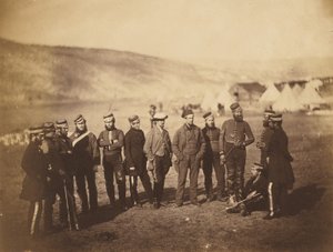Major Burton og offiserer fra 5th Dragoon Guards av Roger Fenton