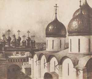 Moskva, kupler av kirker i Kreml, 1852. av Roger Fenton