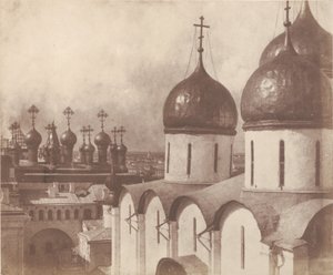 Moskva, kupler av kirker i Kreml, 1852. av Roger Fenton