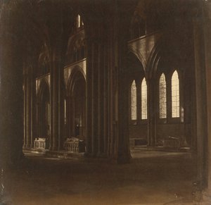 Salisbury Cathedral - The Nave, fra South Transept, 1858. av Roger Fenton