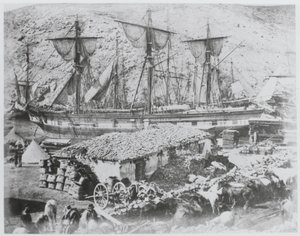 Storfebryggen i havnen i Balaklava av Roger Fenton