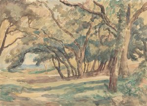 Wooded Glade nær St. Tropez av Roger Fry