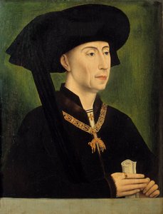 Portrett av Philippe den gode (1396-1467), hertugen av Burgund Maleri av Roger (Rogier) van der Weyden (1400-1464) 1400-tallet Søn. 0,34x0,25 m - Portrett av Filip den gode (1396-1467), hertugen av Burgund. Maleri etter Roger (Rogier) van der Weyden (1400-
