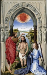The Baptism of Christ Johannes-alteret, midtpanel, ca 1455 av Rogier van der Weyden