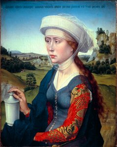 Triptyk fra Braque-familien: Representasjon av Saint Mary Magdalene (høyre panel av triptyk Braque), ca 1450 (olje på tre) av Rogier van der Weyden