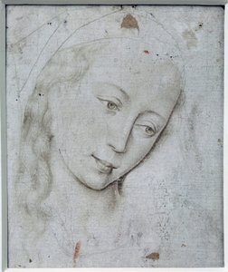 Jomfrus hode. Tegning av Rogier (Roger) Van Der Weyden (1400-1464) Ec. flamme. av Rogier van der Weyden