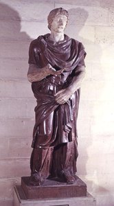 En fangebarbarprins, fra Villa Borghese, Roma (porfyr) av Roman