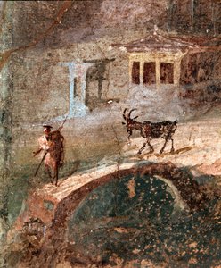 En mann med geiten sin (fresco av Roman