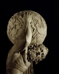 Atlas, kopi av en gresk hellenistisk original (marmor) (detalj)