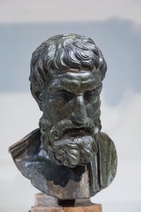 Byste av Epicurus byste (bronse) av Roman