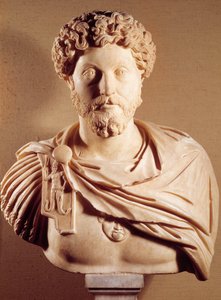 Byste av Marc Aurele (121-180 e.Kr.), romersk keiser, Paris, Louvre-museet av Roman