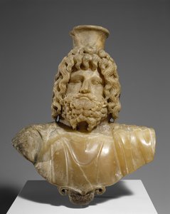 Byste av Serapis, 100-150 e.Kr. (alabaster) av Roman