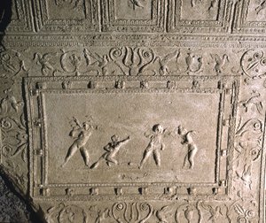 Takdekorasjon fra Cryptoportico of Nero, Palatine Hill, Roma (stucco) av Roman