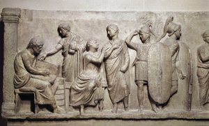 Domitius Achenobarbus, detalj om registrering av borgere og ofring til guden Mars, ca. 100 f.Kr. (marmor) av Roman