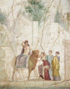 Freskomaleri som viser Europas voldtekt, fra Pompeii, romersk sivilisasjon av Roman