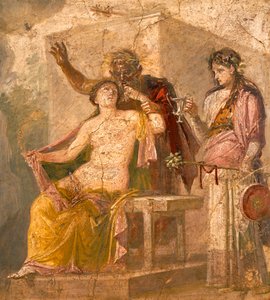 Freske med et erotisk motiv som skildrer en dionysisk scene, fra Pompeii (UNESCOs verdensarvliste av Roman