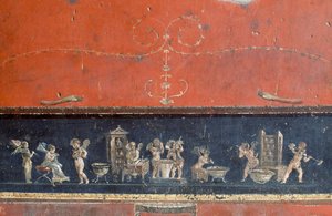 Frise som viser amoriner, House of Vettii, Pompeii (Unescos verdensarvliste av Roman