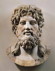 Hodet til Asclepius eller Zevs (marmor) av Roman