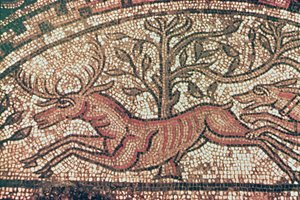 Hinton St. Mary fortau (detalj) ca. 350 e.Kr. (mosaikk) av Roman