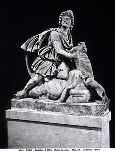 Mithras dreper en okse (marmor) av Roman