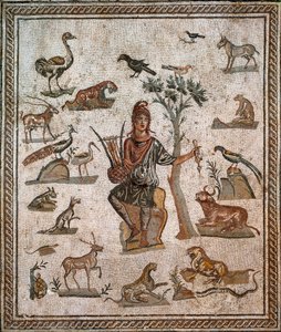Orpheus omgitt av dyr, 2. århundre av Roman