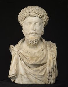 Portrett av keiseren Marcus Aurelius, sent 2. (marmor) av Roman