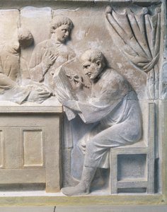 Relieff fra mausoleum som viser skatteoppkrever av Roman