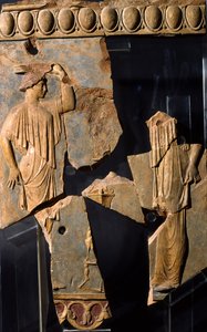 Relieff fra området til Apollo-tempelet, Palatinerhøyden, Roma (terrakotta) av Roman
