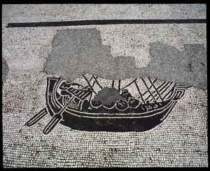 Romersk kunst: "Ship" Mosaic of the Seafarers Corporation, Place des Corporations av Roman