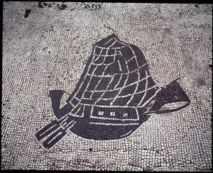 Romersk kunst: "Ship" Mosaic of the Seafarers Corporation, Place des Corporations av Roman