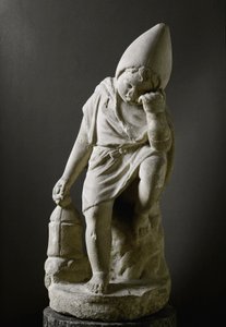 Romersk kunst: "" Sovende slave"" Skulptur. 1. århundre f.Kr. Roma, Museo Nazionale Romano - romersk kunst. Ung sovende slave. Marmor av Roman
