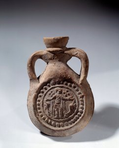 Romersk kunst: Terracotta lovtalepære med fot som representerer en helgen. 4. århundre e.Kr. Paris, Louvre-museet av Roman