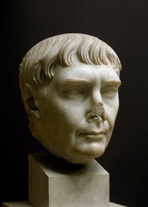 Romersk kunst: "" marmorhode til keiser Trajan (Marcus Ulpius Traianus) (53-117 e.Kr.)"" museum i Ostia, Italia - Portrett av keiser Trajanus (Marcus Ulpius Traianus) (53-117 e.Kr.) - Romersk marmorskulptur, Keisertid, 2. århundre e.Kr. - Arkeologisk museu av Roman