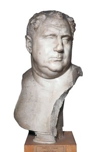 Romersk kunst: ""Byste av Vitellius (15-69) romersk keiser" 2. århundre (marmor) av Roman