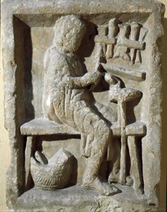 Romersk kunst: "" smed i arbeid"" 1. århundre e.Kr. Roma, Museo della Civilta Romana av Roman