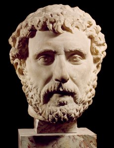Romersk kunst: byste av den romerske brattere Antoninus Pius (138-161 e.Kr.) Paris, Louvre-museet av Roman