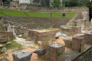 Romersk kunst: utsikt over det romerske teatret (1. f.Kr.), Trieste Italia (bilde) av Roman