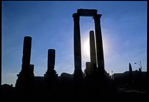 Romerske ruiner, Amman, Jordan, Midtøsten av Roman