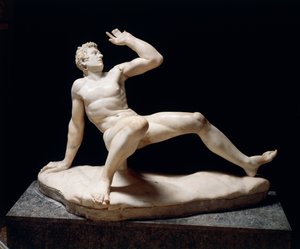 Statue av en fallende Gallia, kopi av en Pergamon-skoleoriginal fra det 3. århundre f.Kr. (marmor) av Roman
