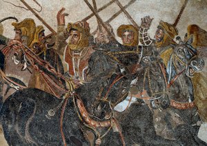Slaget ved Issos vunnet av Alexander III den store mot Darios av Roman