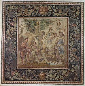 The Judgment of Paris, fra House of the Atrium, Antiokia, ca. 115 AD (mosaikk) av Roman