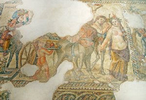 The Triumphant Procession of Dionysos, House of Aion, Pafos, Kypros (mosaikk) av Roman