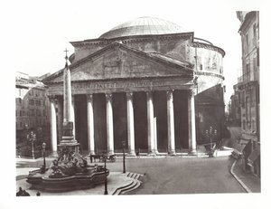 Utsikt over Pantheon og den egyptiske obelisken på Piazza della Rotunda av Roman