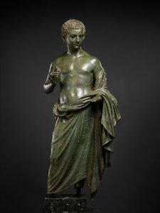Bronsestatue av en aristokratisk gutt, 27 f.Kr.-14 e.Kr. (bronse) av Roman Imperial Period