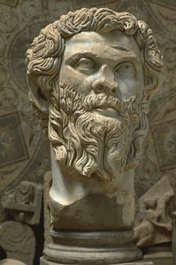 Byste av Septimus Severus (145-211), høykeisertid (27 f.Kr.-395 e.Kr.) (marmor)