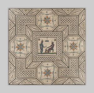 Mosaikkfortau med egyptisk scene, ca. 130–150 e.Kr. (stein og glass) av Roman Imperial Period